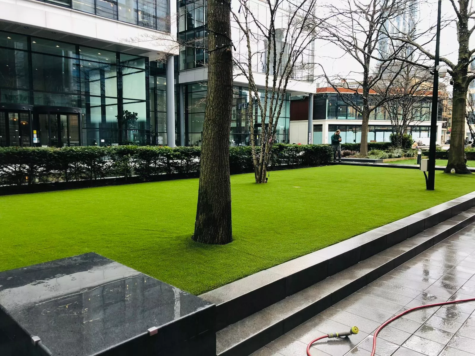 Corporate courtyard in Canary Wharf