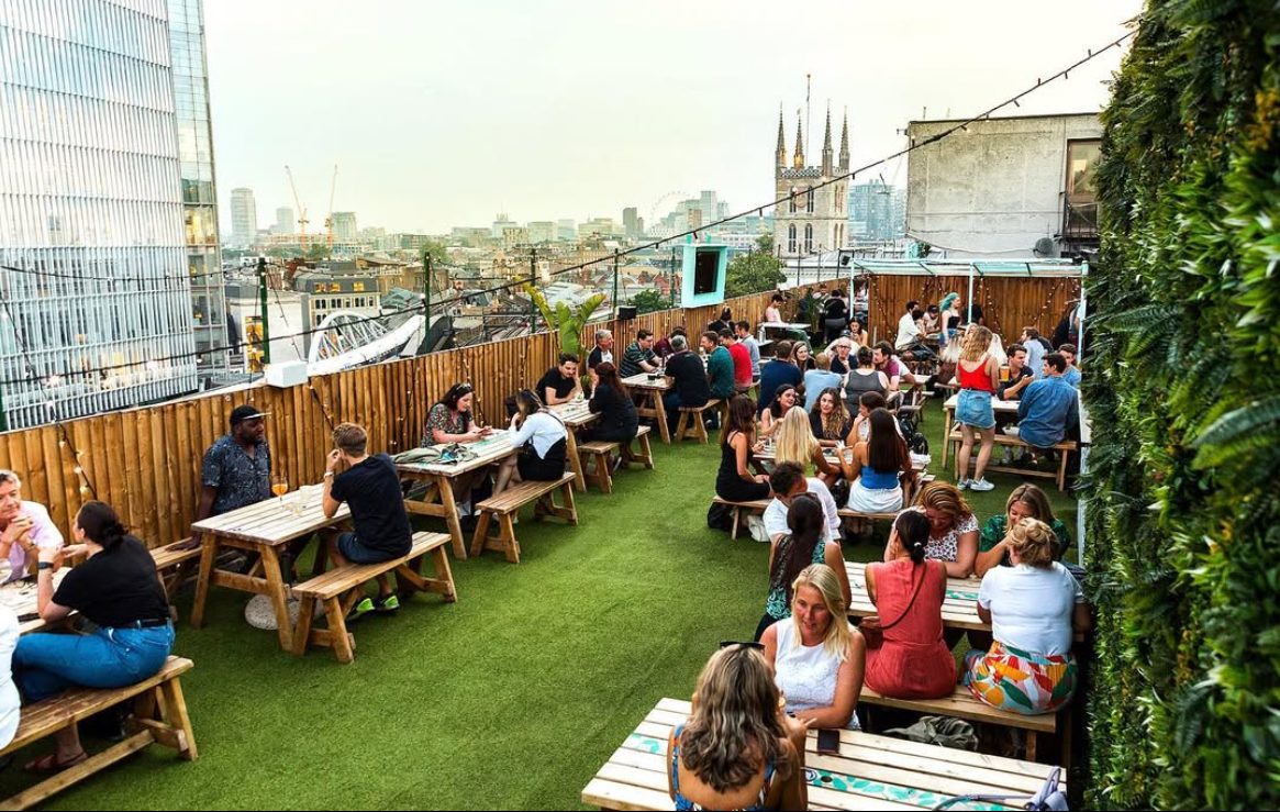 Panoramic rooftop bar at London Bridge