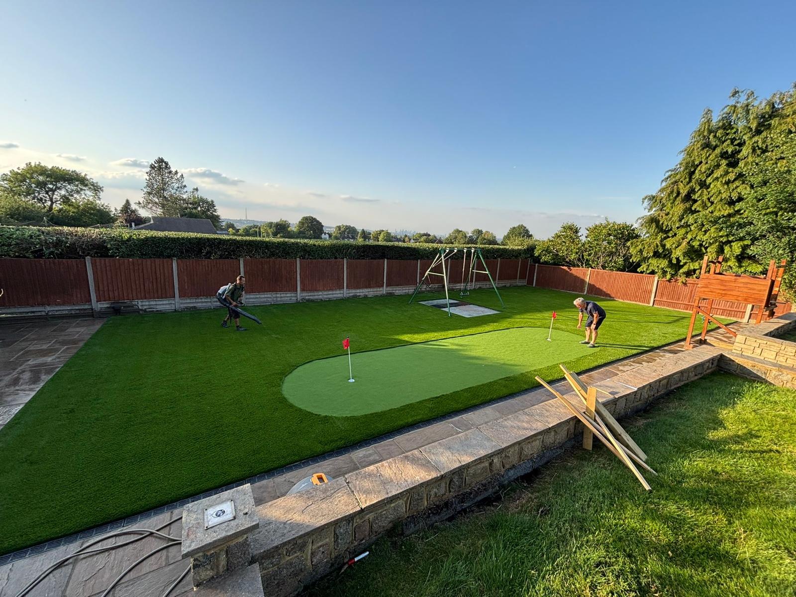 Large garden putting green in London