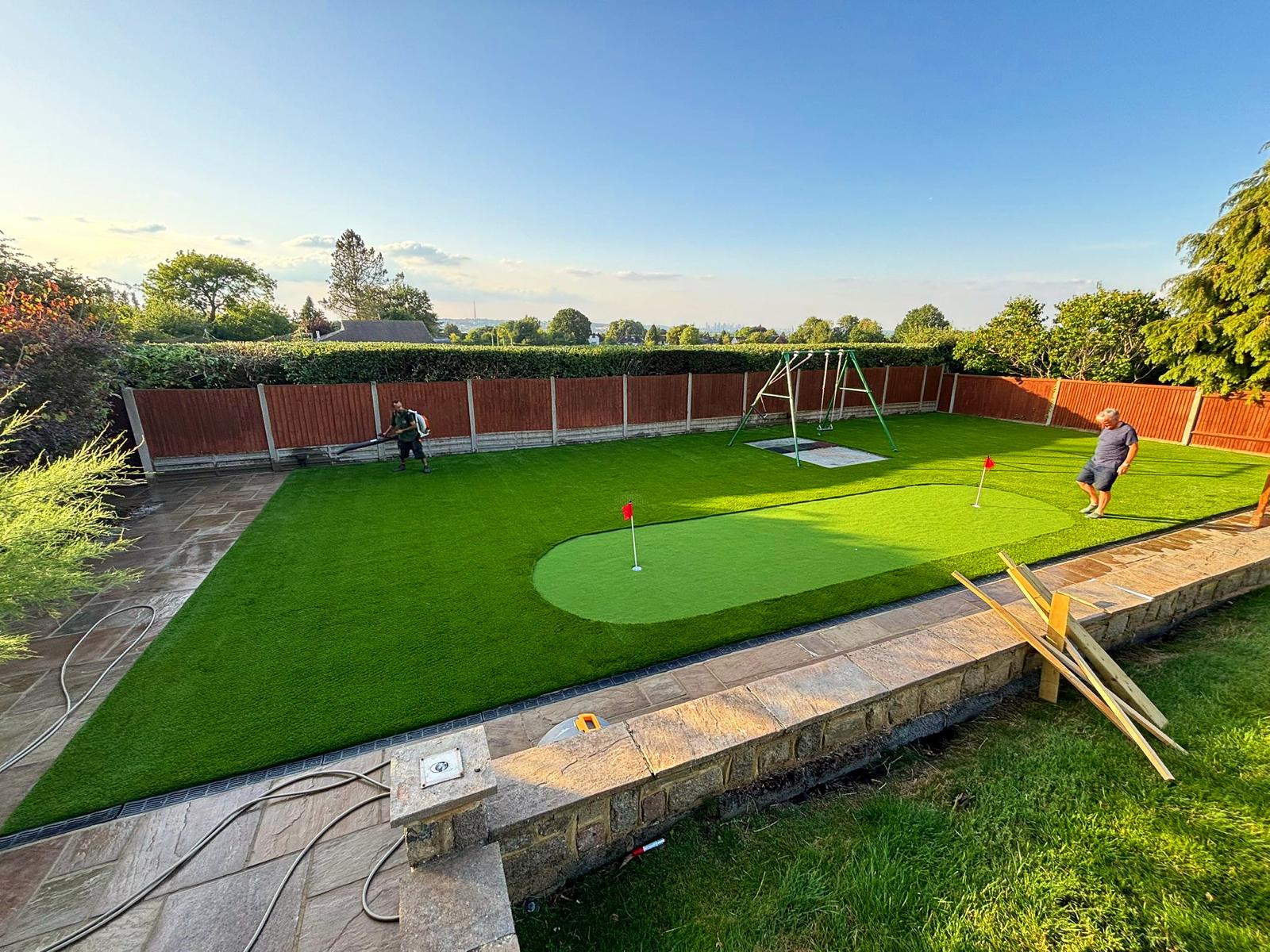Family putting green in London