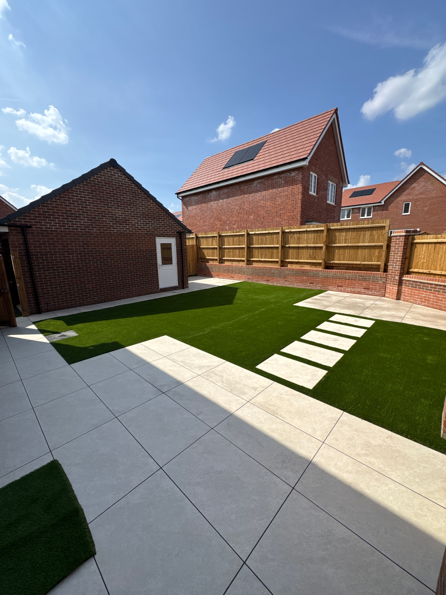 Contemporary stepping stone garden in Houghton Regis
