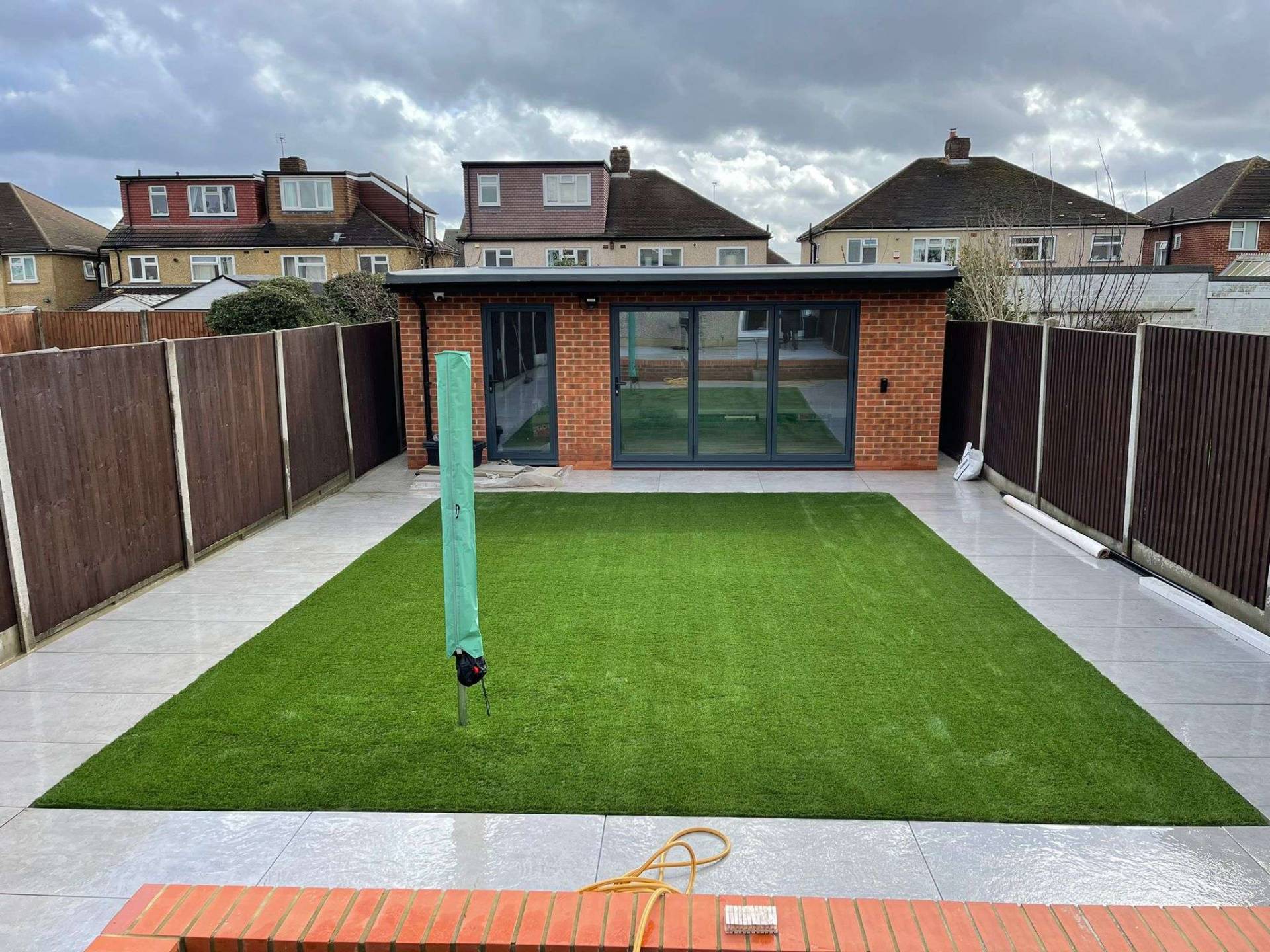 Modern extension garden in Ilford