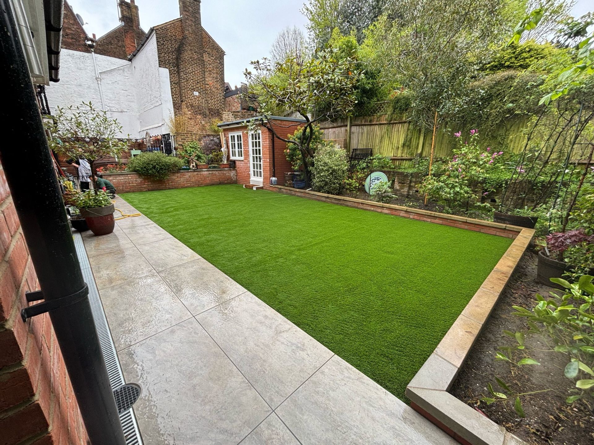 Victorian terrace garden with summer house in Wembley