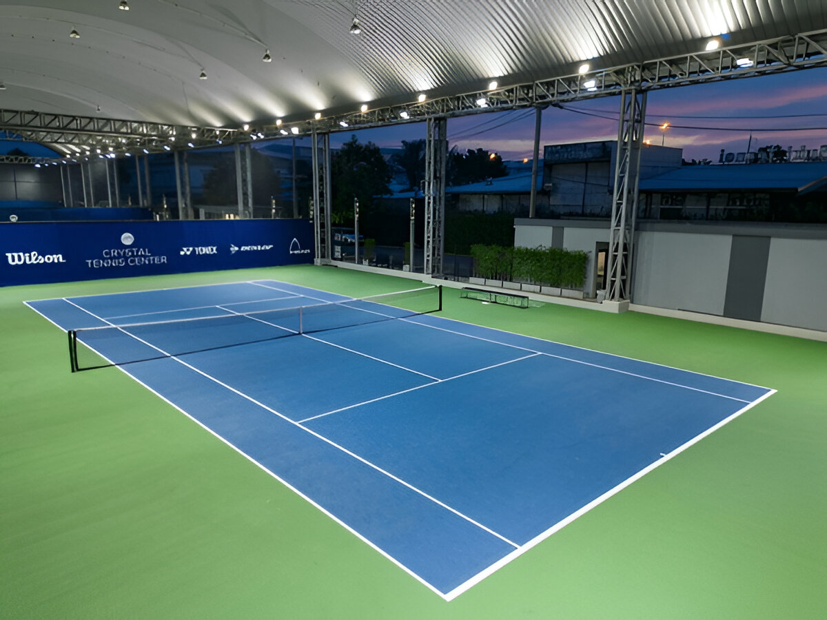 Tennis court installation in Hertfordshire