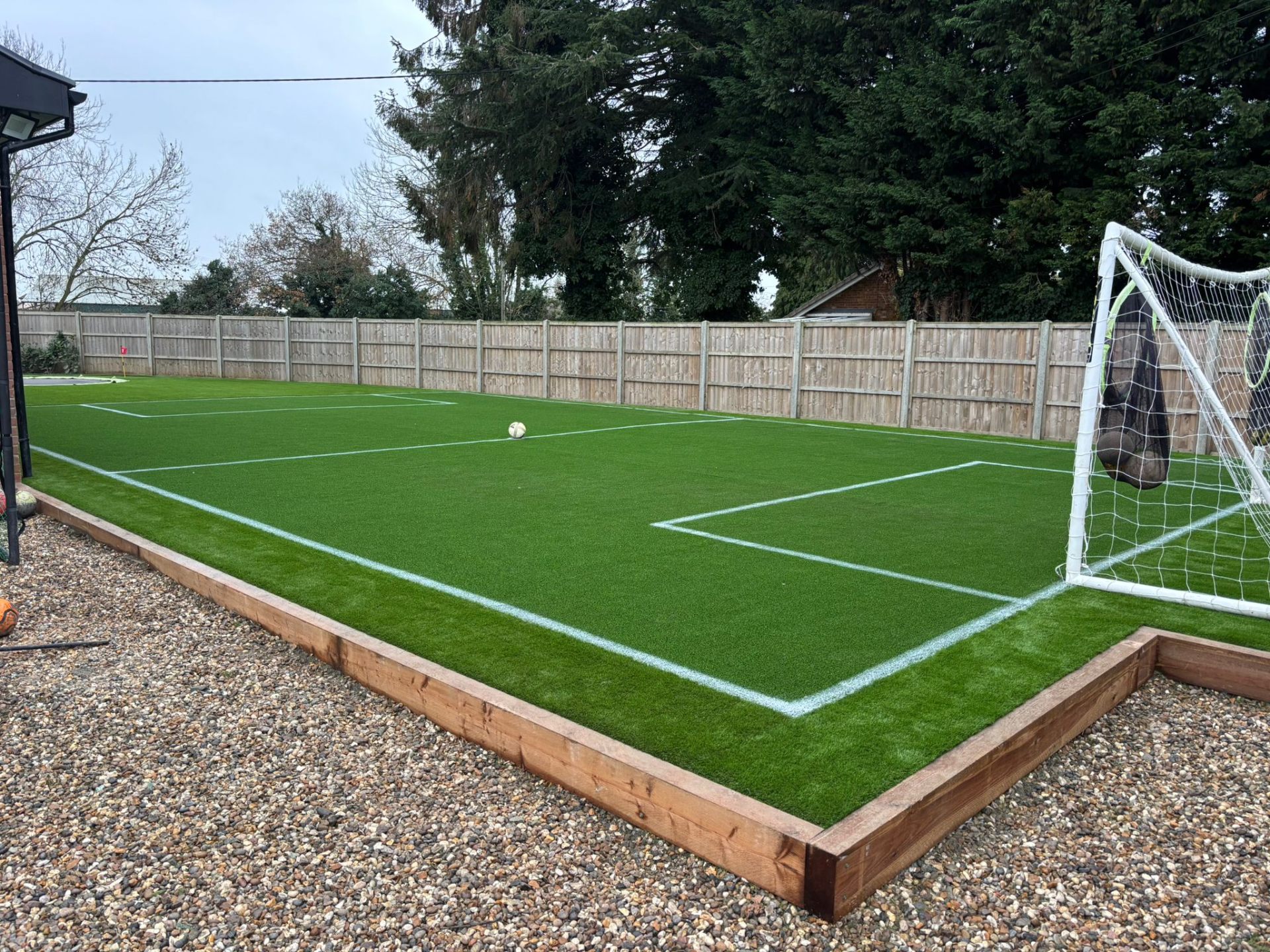 Football pitch with goal posts in Milton Keynes